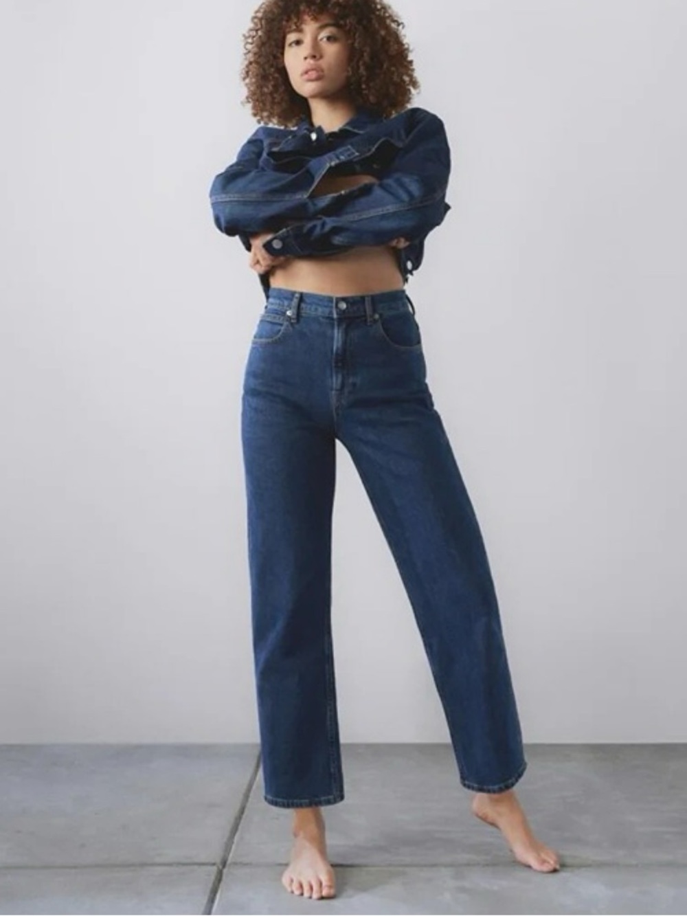 Everlane the Way High Straight Jean Dark Wash Size 29 Long